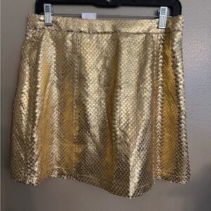 Queen of Sparkles Gold Metallic Bubble Skort / Skirt - Size M